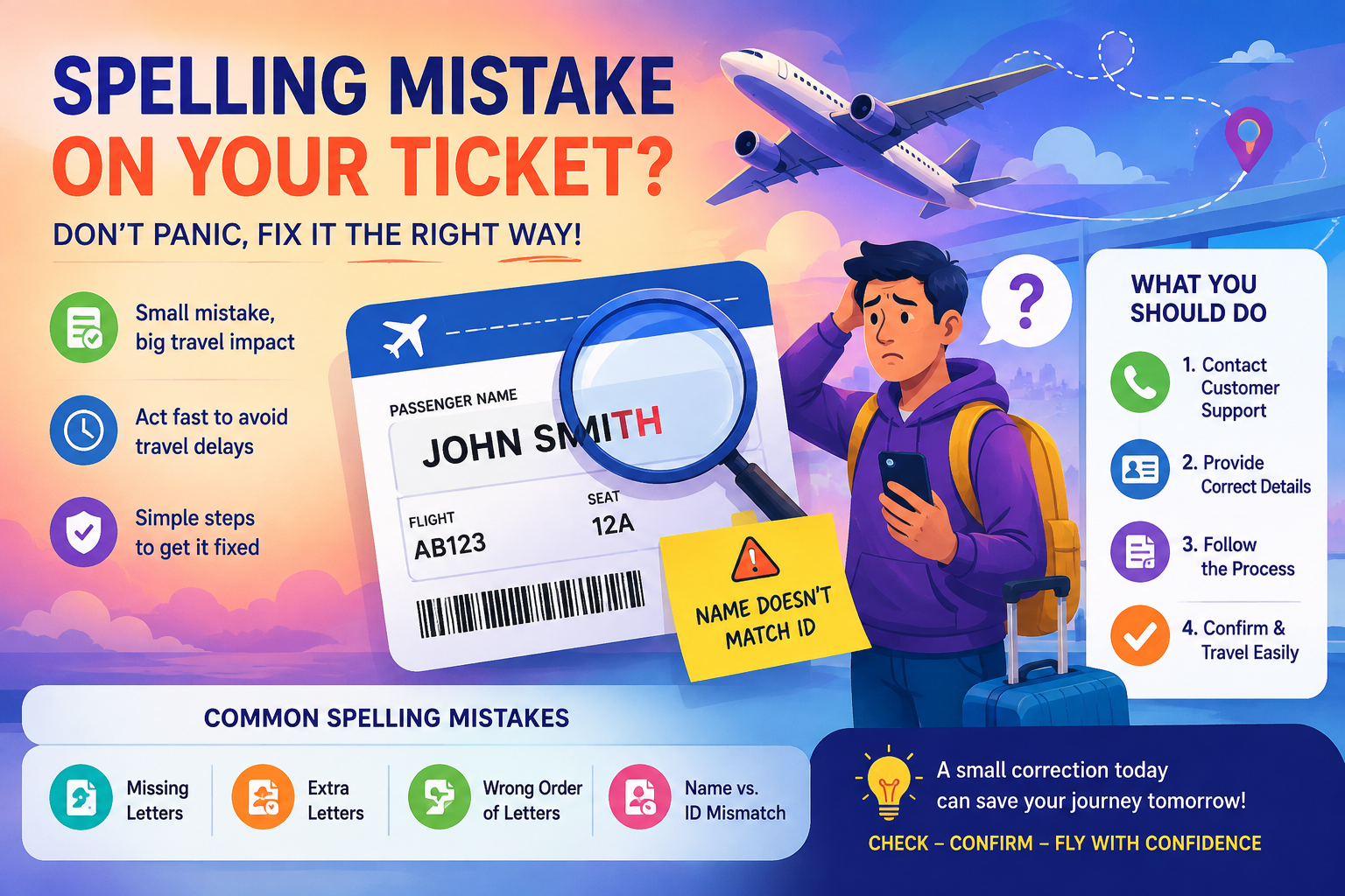 What Is the Best Time to Fix a Sun Country Spelling Mistake on Ticket?